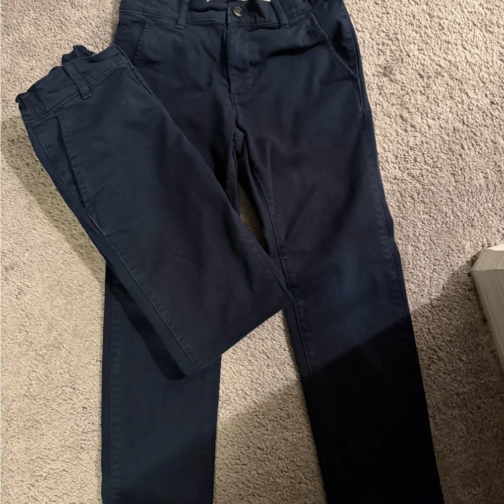 USED- 2 pairs of Children's Place Boys Size 7 Blue Uniform Chino Pants